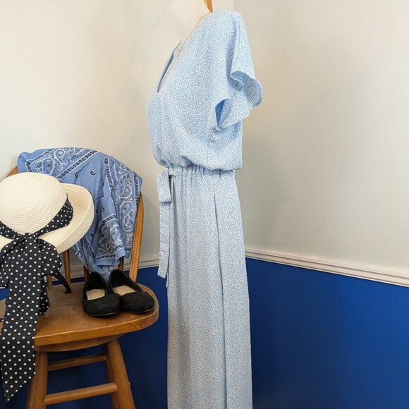 Sienna Sky Blue and White Print Dress - Picture 4 of 9